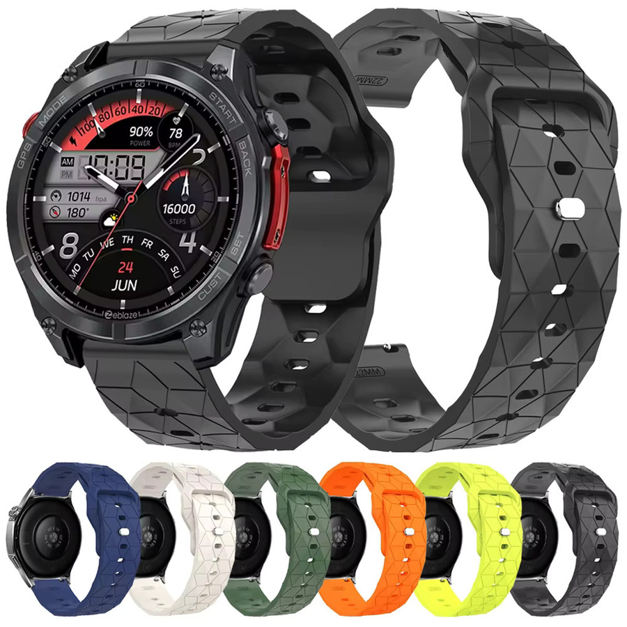 Zeblaze Uhrenarmband Silikon, 22 mm, Schwarz, Unisex - Bild 5