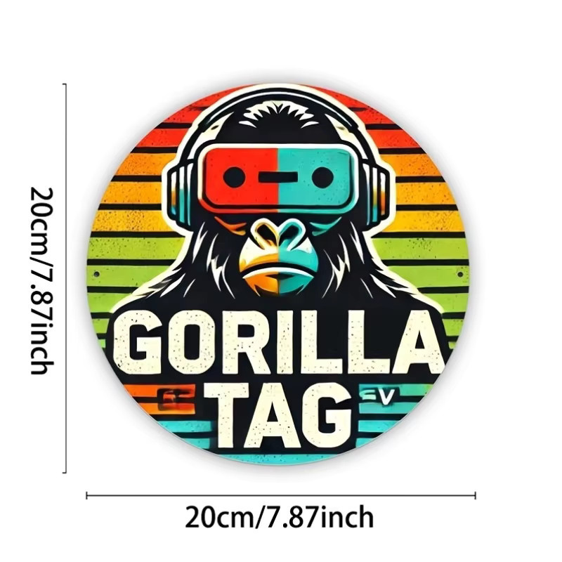 Potdemiel Vintage Aluminium Wandschild rund Gorilla-Tag-Thema Mehrfarbig Durchmesser: 20 cm - Bild 2