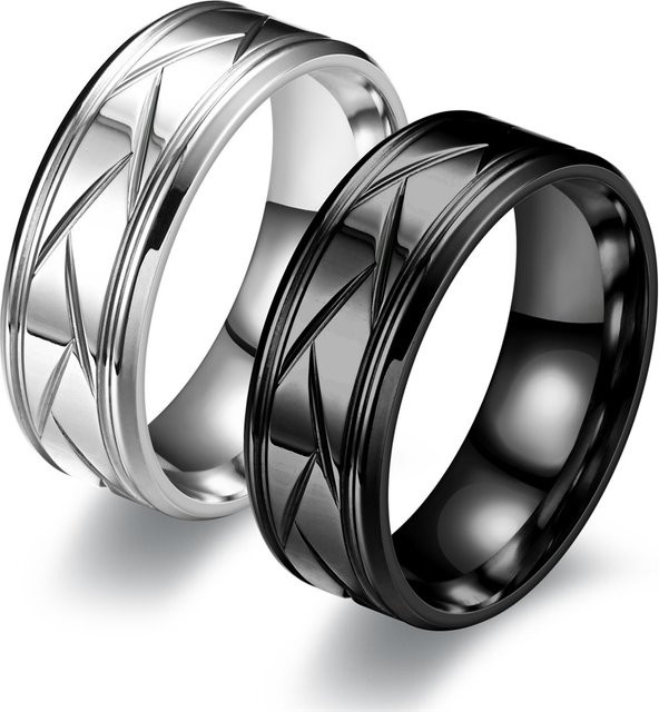 DAIPAN Ring Edelstahl, 8mm, Silber, Unisex, Verlobungsring - Bild 1