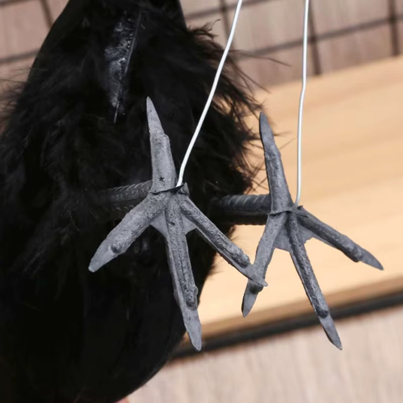 Schwarze Simulation Krähe als Vogelscheuche zur Schädlingsbekämpfung für Garten und Außenbereich - Bild 2