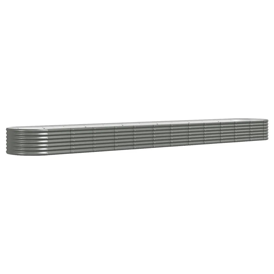 vidaXL Hochbeet aus pulverbeschichtetem Stahl in Grau, B: 512 cm, T: 80 cm, H: 36 cm - Bild 2