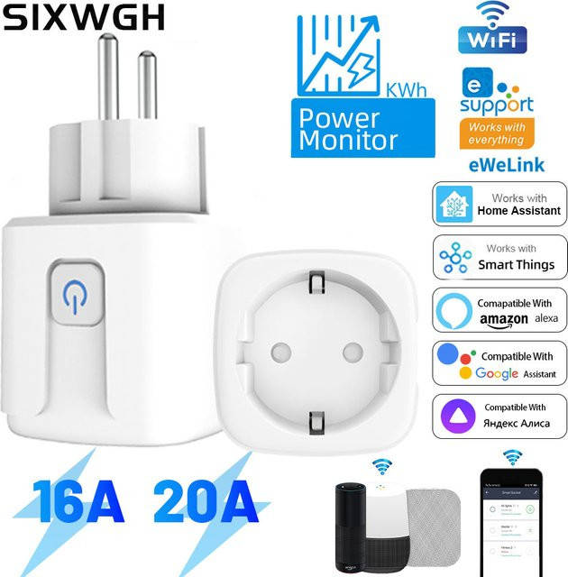 Smart Socket EWeLink Wifi Steckdose mit Stromüberwachung und Timer in Weiß für Google Home und Alexa - Bild 1