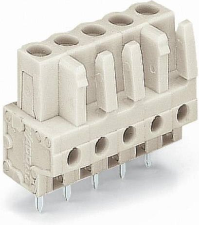 WAGO Buchsengehäuse-Kabel 722 mit 5 mm Rastermaß in Grau und Beige, 100 Stück - Bild 1