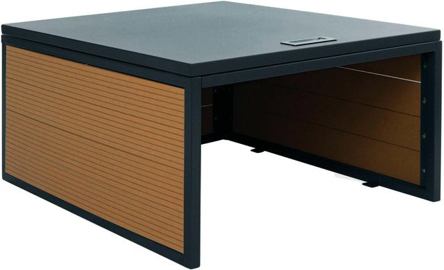 Mähroboter-Garage MCW-L45 mit Deckel aus Metall und WPC in Eiche-Optik, B/T/H: 35 x 60 x 70 cm - Bild 2