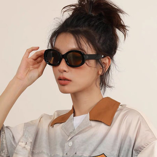 Ah-Mee Sonnenbrille, oval, Vollrand, Kunststoff, schwarz, Damen - Bild 1