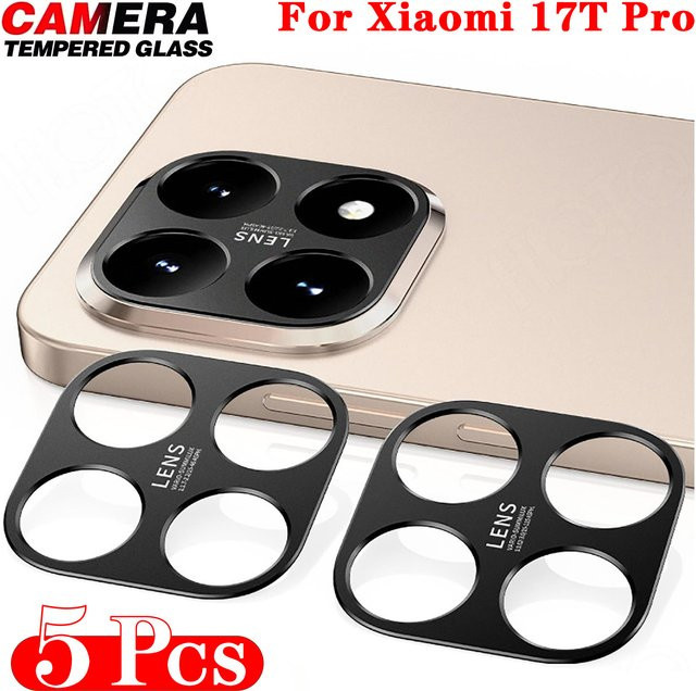 Metall-Kameraschutz aus Glas für Xiaomi 17T Pro und 15T Pro Kameraobjektiv-Abdeckung und Displayschutz - Bild 1