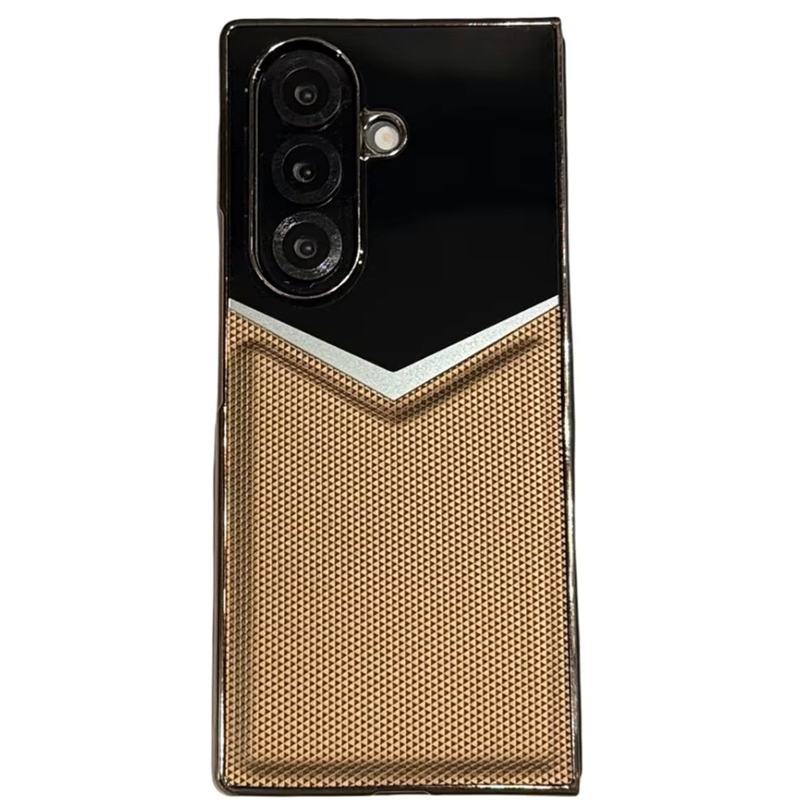 Luxuriöse Leder-Handyhülle für Samsung Galaxy Z Fold 7, 6, 5, 4, 3 in Schwarz mit integriertem Displayschutz und stoßfestem Design - Bild 3