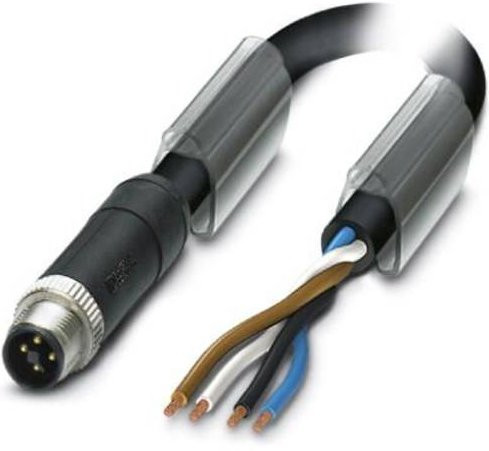 Phoenix Contact 1089952 Sensor-Aktor-Anschlussleitung mit geradem Stecker, 4-polig, schwarz-grau, Länge: 1,00 m - Bild 1