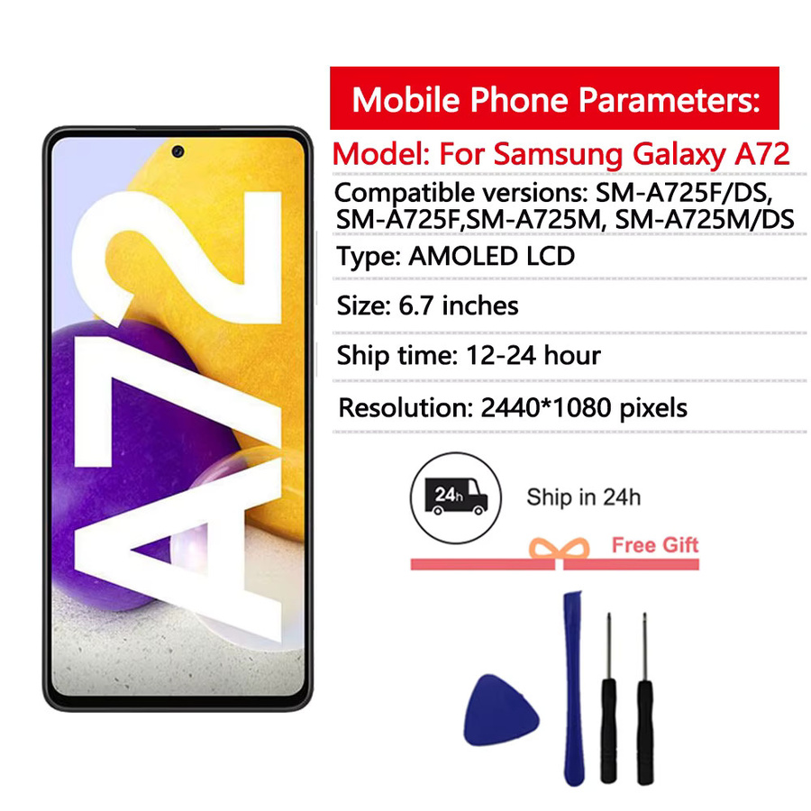 Samsung Galaxy A72 4G AMOLED Display mit Touchscreen Digitizer Baugruppe in Schwarz - Bild 2