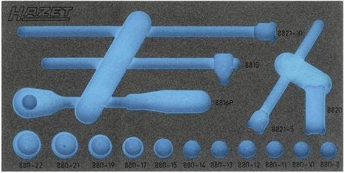 Hazet 2K-Weichschaum-Einlage 163-334L in Blau, B: 17,2 cm, L: 34,2 cm - Bild 1