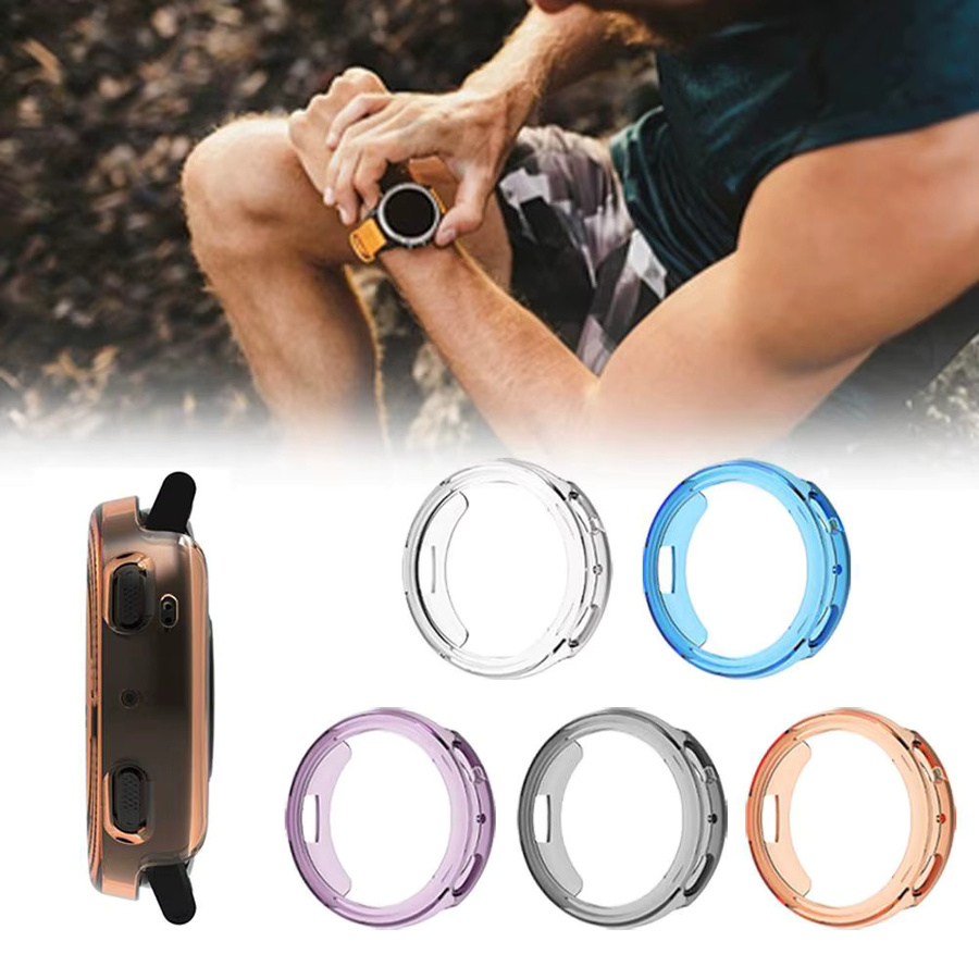 TPU-Uhrenschutzhülle für Amazfit Active Max mit Displayschutzrahmen und Stoßstangenabdeckung in Transparent und Orange - Bild 2
