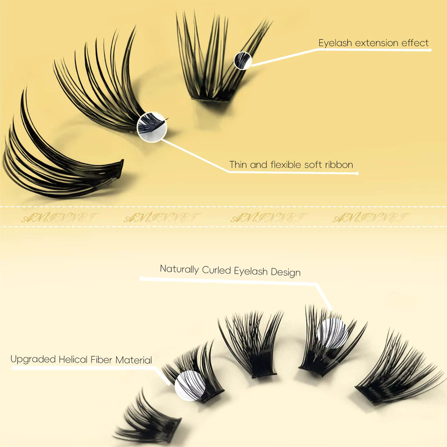 Anlinnet Künstliche Wimpern, Black, Unisex - Bild 5