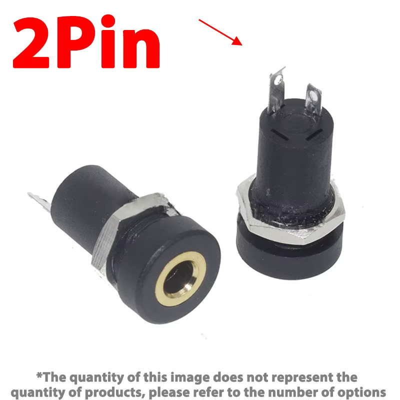 JCD 3,5mm Audio Jack Buchse Stereo Solder Panel Mount Kopfhörer Buchse in Schwarz mit 2/3/4 Pin Optionen und Mutter - Bild 5