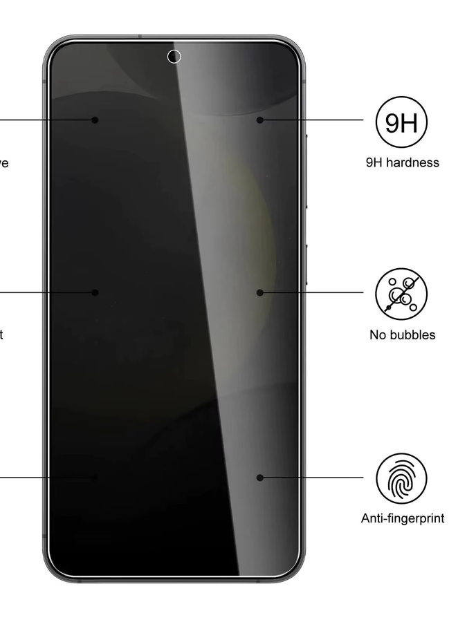 Samsung Privacy Displayschutz aus gehärtetem Glas für Galaxy S24 S23 Plus S25 S22 S21 in Transparent mit Fingerabdruck-Funktion - Bild 6