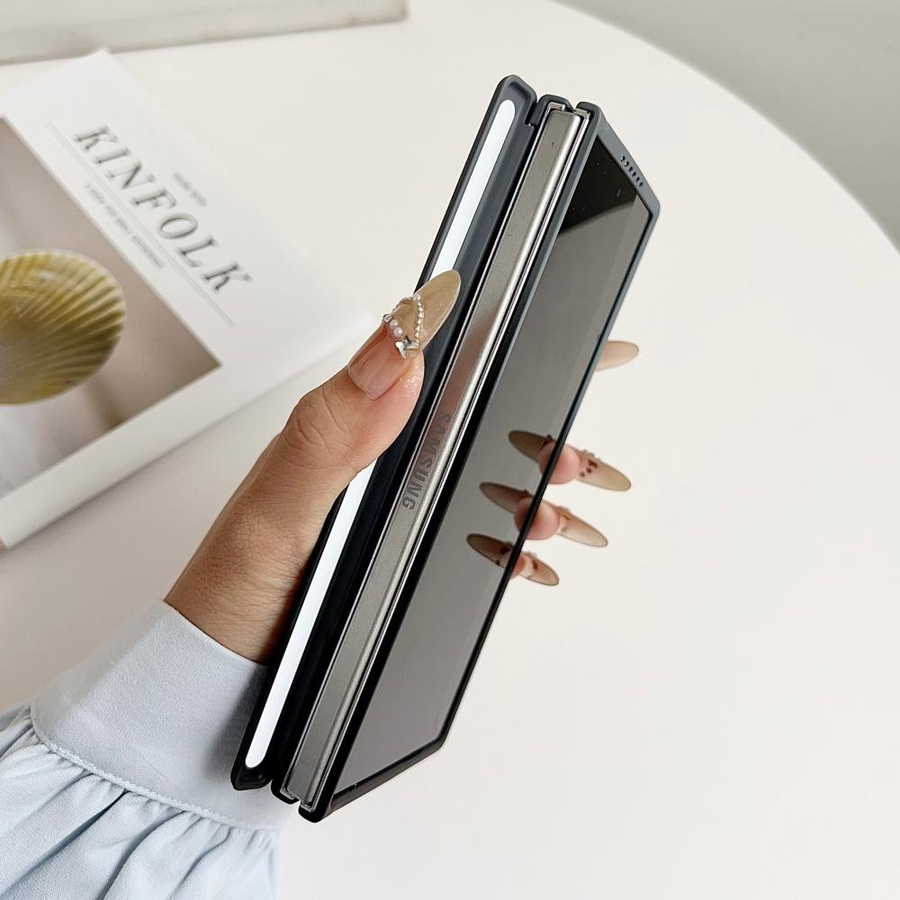 Magnetisches kabelloses Ladecase Gradient Matt für Samsung Galaxy Z Fold 7 6 5 4 5G Stoßfeste Schutzhülle aus PC in Schwarz, Weiß, Blau, Grau und Rosa - Bild 1