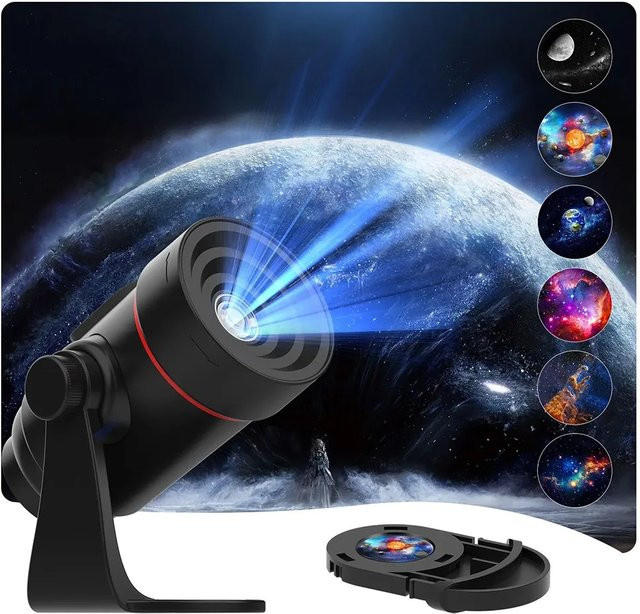 ZCMLED Galaxy Star Projektor Nachtlicht in Schwarz mit 6 realistischen Nebel-Szenarien und Timer als Stimmungslichter und Gaming-Dekoration für dein Schlafzimmer - Bild 1