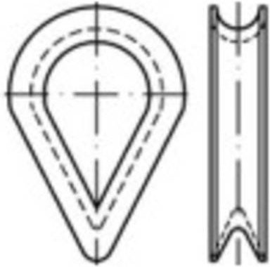 TOOLCRAFT Kausche 5mm aus Stahl galvanisch verzinkt DIN 6899, 100 Stück - Bild 1