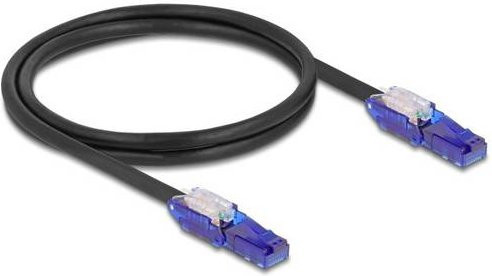 Delock 80926 RJ45 Patchkabel CAT 6 U/UTP Ethernet/LAN Schwarz Violett, Länge: 1,00 m - Bild 1