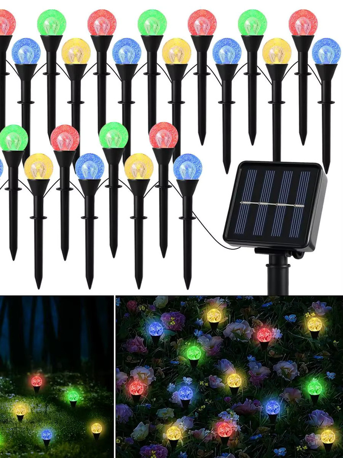Leclstar Solar Bubble Ball Lichterkette mit 30 LED in Multicolour, Wasserdichte Solar-Gartenbeleuchtung für Terrasse und Garten - Bild 5