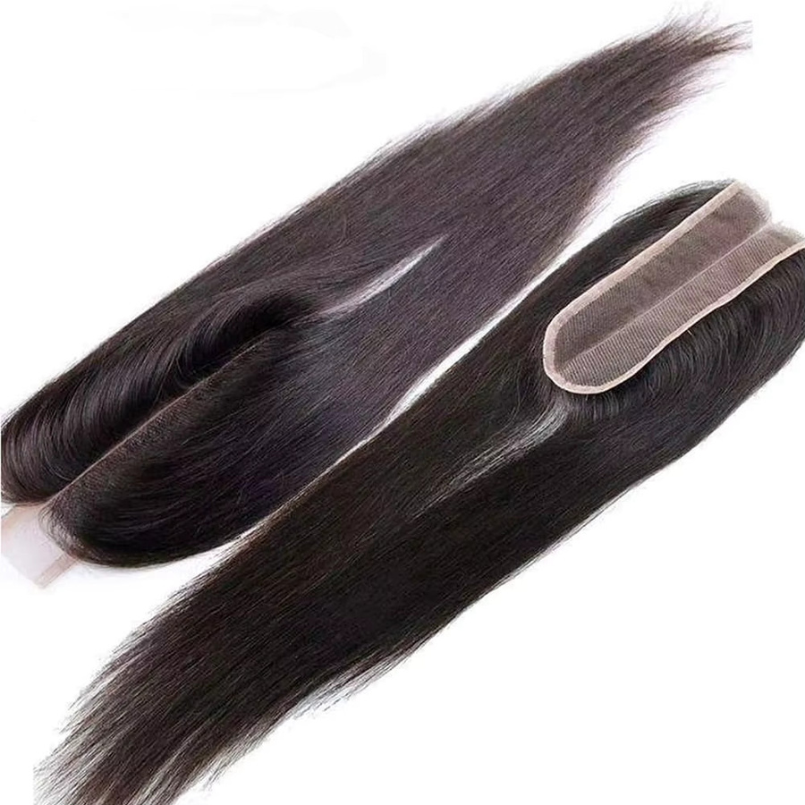 Linhua Echthaar Extensions, gewellt, 2x6 Spitzenverschluss, Damen - Bild 1