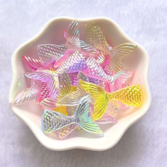 20 Stück Acryl Meerjungfrauenschwanz-Dekorationen in Pink und Multicolour, 22–31 mm Strass mit flachem Boden für deine DIY-Bastelarbeiten und Scrapbooking - Bild 1