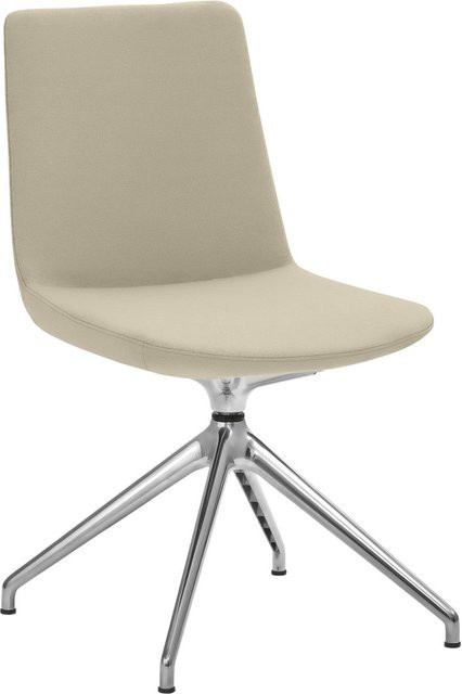 Mayer Sitzmöbel Stuhl mit Sternfuß-Gestell aus Mikrofaser in Lederoptik, Farbe: Taupe, B/T/H: 48 x 55 x 88 cm - Bild 1