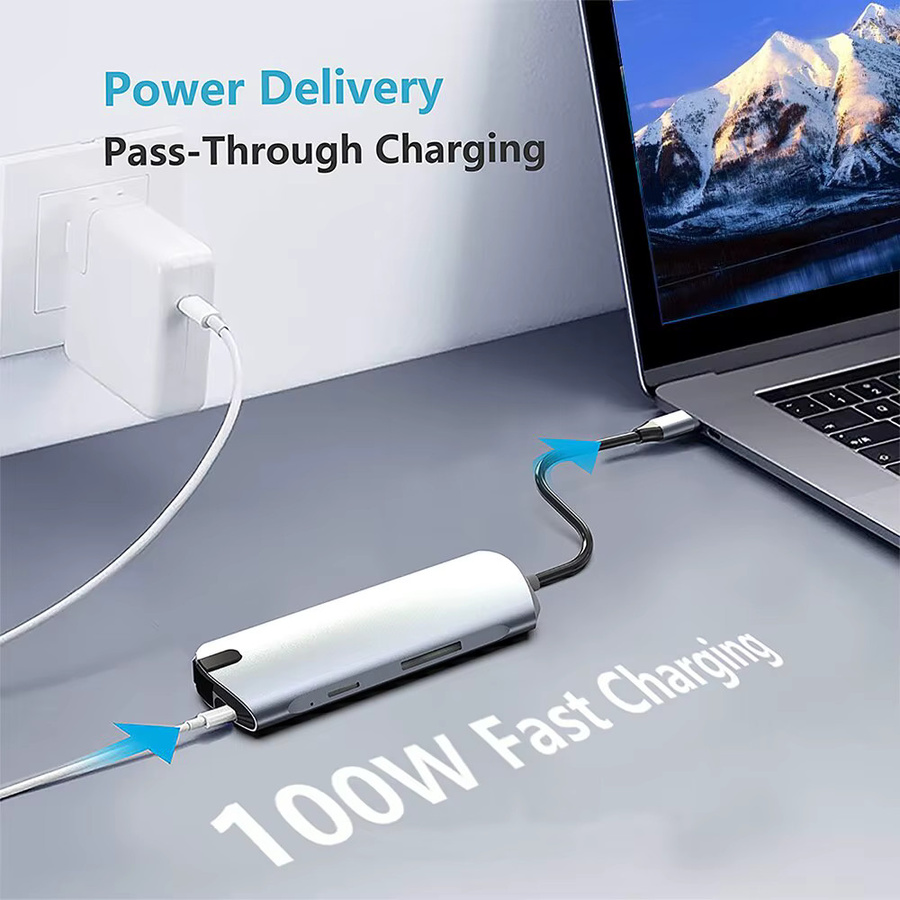 Ammtoo 9-in-1 USB-C Dockingstation mit HDMI 4K, RJ45 Ethernet, PD 100W und SD/TF-Steckplätzen für MacBook und Laptop - Bild 2