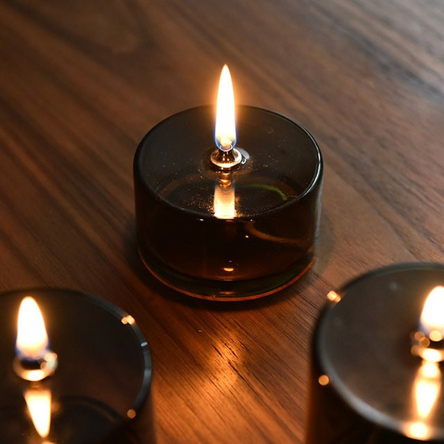 Handgefertigte PGY Öllampe aus Glas in Bunt und Grün als dekorativer Kerzenständer für Tealights - Bild 1