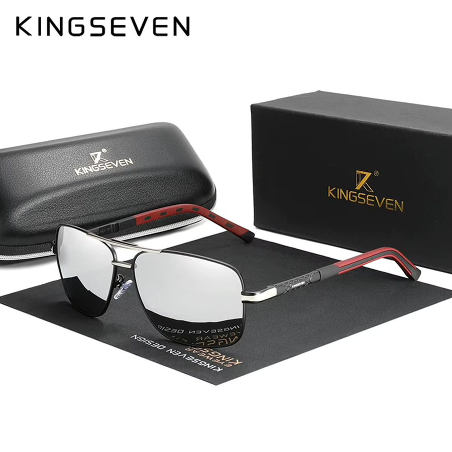 KINGSEVEN Sonnenbrille Aviator, Vollrand, Schwarz, Unisex, polarisiert - Bild 2