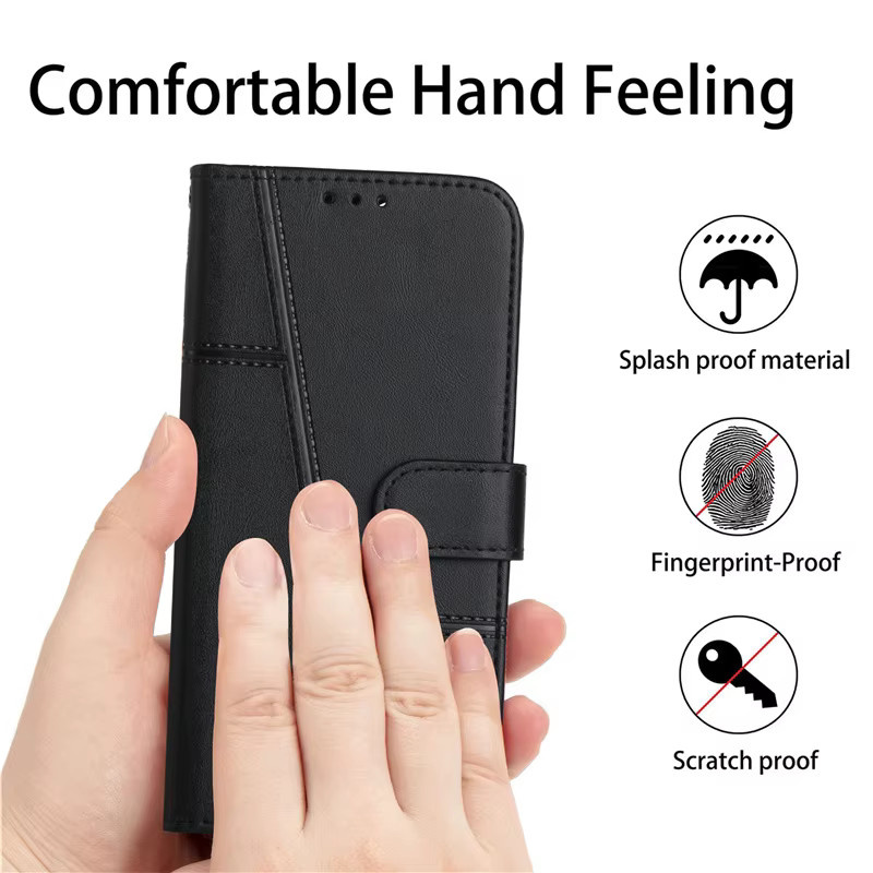 Coatuncle Flip Wallet Book Cover Leder Schutzhülle für Motorola MOTO Edge 60, Edge 50 Fusion, Pro 40 Neo Ultra in Schwarz - Bild 4