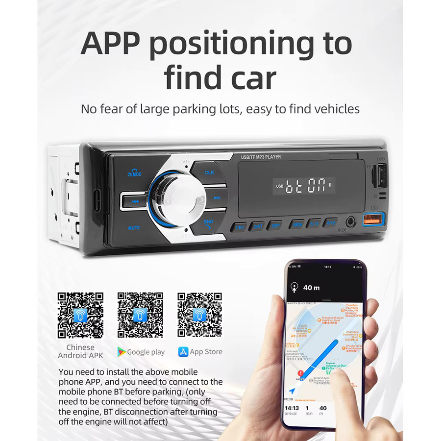 ESSGOO Autoradio 1DIN Universal mit Bluetooth, Freisprechfunktion, MP3-Player, USB und Aux-In in Schwarz mit 7 Farben - Bild 3