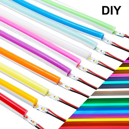DENGKOO Neon LED Streifen RGB 12 Farben, Flexibles Silikon S-Form mit 120 LEDs, DC12V 2835 SMD, IP67 Wasserdicht, Gelb/Multicolor