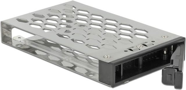 Delock Wechselrahmen Einschub für 1 x 2.5 Zoll SATA / SAS HDD und SSD in Silber (Kompatibel mit 47228, 47232, 47233, 47229) - Bild 1