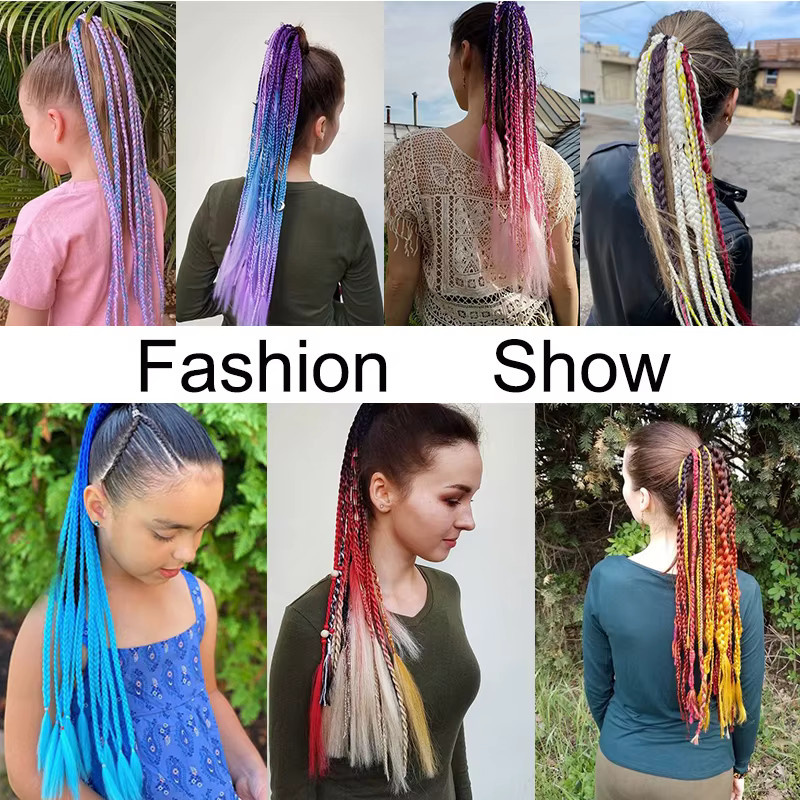 Synthetische Pferdeschwanzverlängerung, 26 Zoll, Yaki-gerade, Ombre-Farben, Unisex - Bild 3