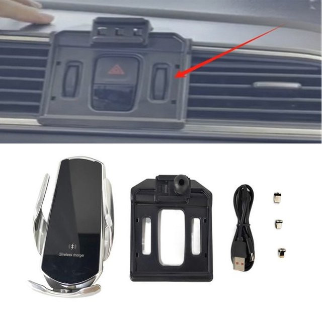 Kabellose 15W Schnellladegerät Auto-Halterung mit automatischer Klemmung für Renault Kadjar 2014-2017 in Schwarz - Bild 1