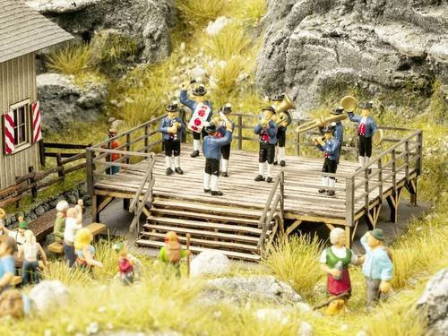 NOCH Modellbau Festbühne mit Blasmusik H0 aus Holz - Bild 1