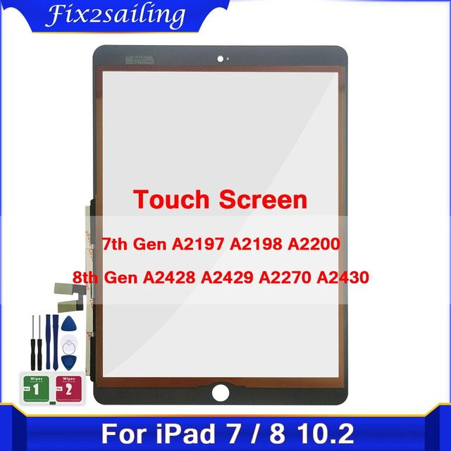 Apple iPad Touchscreen Digitizer Äußeres Glas Panel für iPad 7. Generation 10,2 Zoll (2019) und iPad 8. Generation (2020) in Schwarz - Bild 1