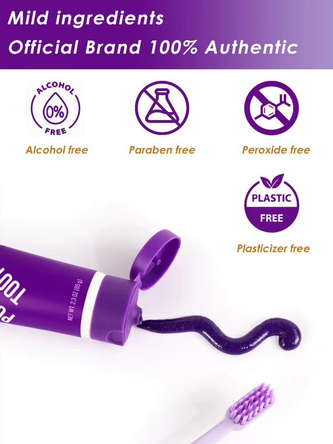 GlorySmile Purple Teeth Whitening Zahnpasta, aufhellende Essenzpflege - Bild 6