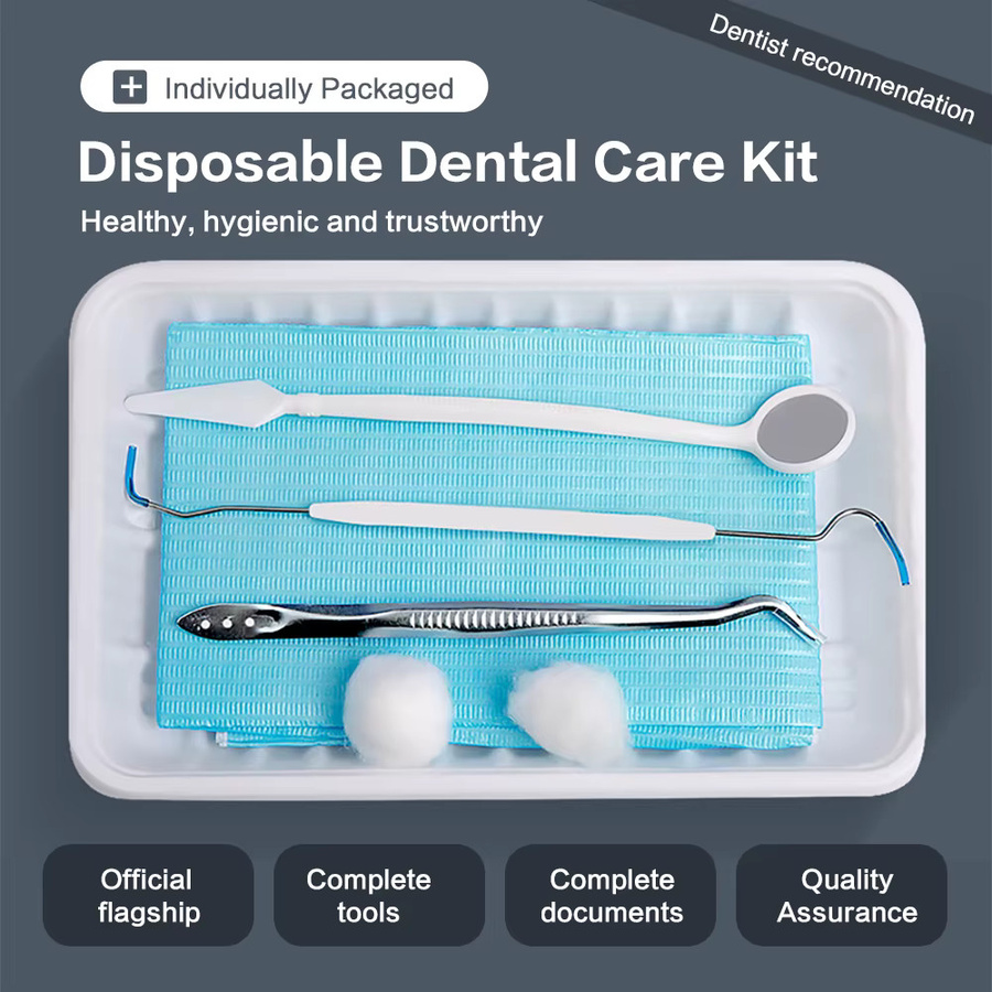 Cofoe Einweg-Zahnpflegeset mit Dentalspiegel, Sonde und Zubehör - Bild 2