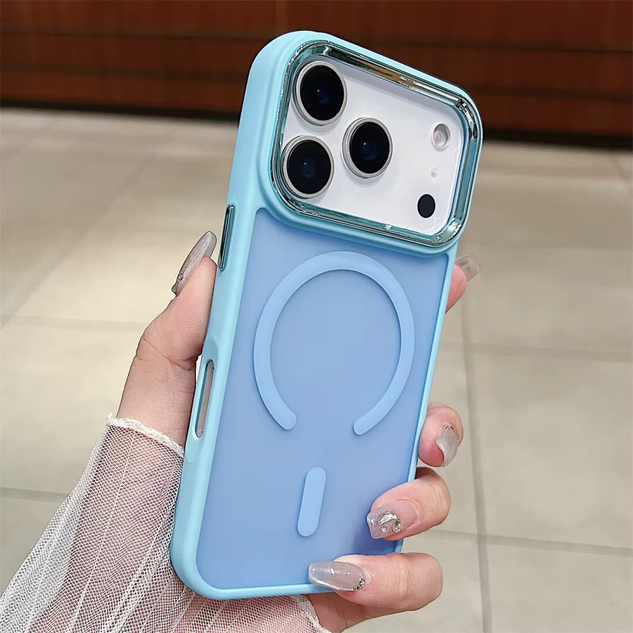 Xeber Magnetische Hülle für iPhone 12 bis 17 Pro Max Plus mit MagSafe Unterstützung, Acryl Transparent, Farbe: Transparent/Lila - Bild 2