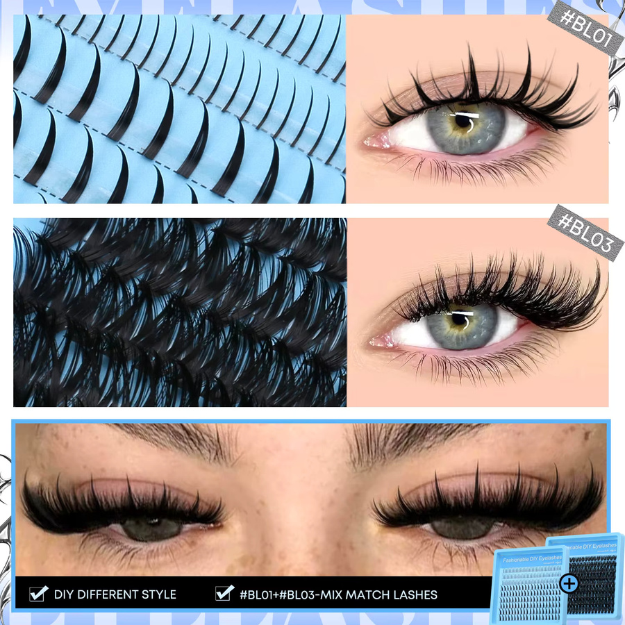 Lasvirey Cluster-Wimpern, Black, Natürlich, Unisex - Bild 4