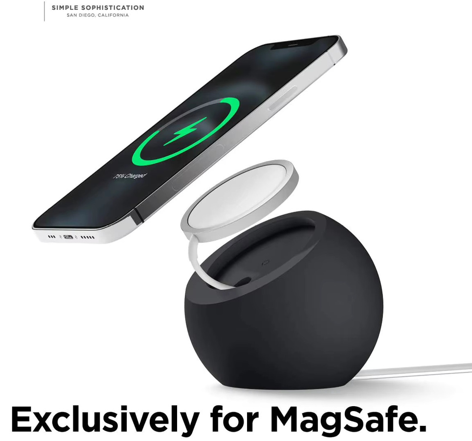 Magnetischer Silikon Schreibtisch Ladeständer in Grau für iPhone 17 16 15 14 13 Kabelloses Ladegerät und Dockingstation - Bild 4
