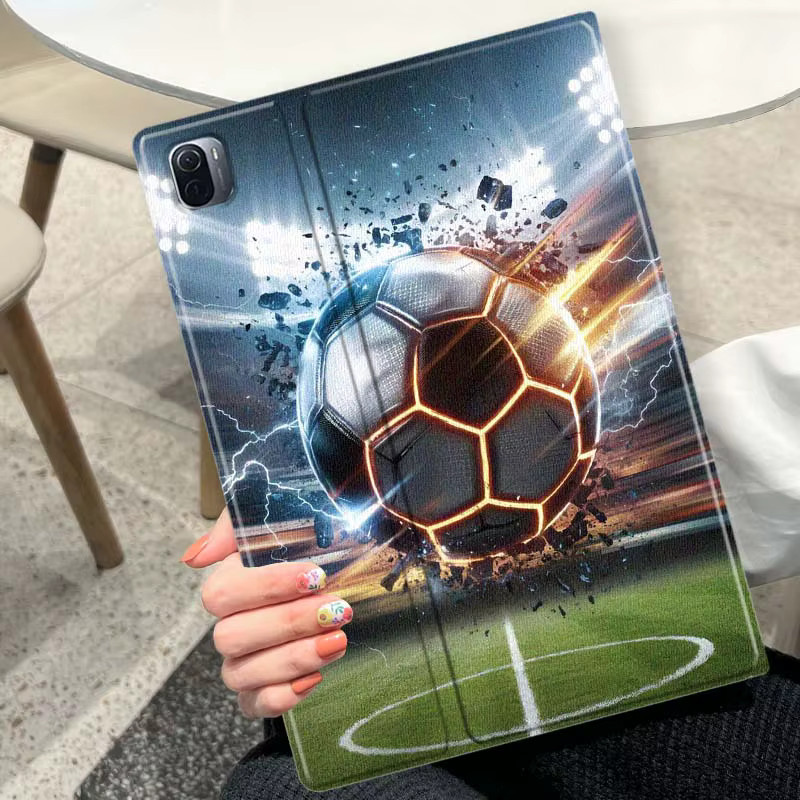 Künstlerische Tablet-Hülle im Fußball-Design für Xiaomi Redmi Pad Pro Max Ultra und SE Modelle, Mehrfarbig - Bild 3