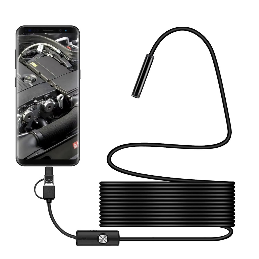 KERUI 3in1 Endoskop Kamera mit 7mm Linse, Micro USB und USB Typ C, wasserdichtes Borescope mit LED für Android, Huawei, Xiaomi und PC, Schwarz - Bild 6