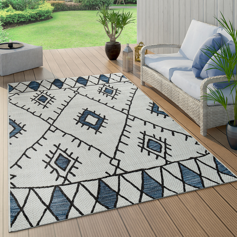 In- & Outdoor-Teppich Ruby in Blau im Ethnic-Design, B/T: 200 x 280 cm - Bild 3
