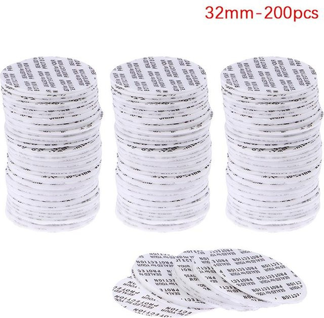 200 Stück Wisteriah Druckempfindliche Dichtungskappen für Kosmetikflaschen und Tiegel, Weiß, Durchmesser: 32 mm - Bild 1