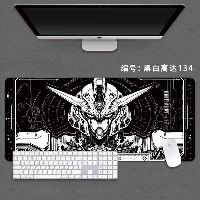 Bandai Gundam Mauspad in Schwarz-Weiß aus Leder für E-Sport und Gaming - Bild 1