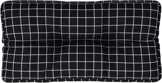 vidaXL Palettenkissen Schwarz Karomuster aus Polyester, B/T/H: 70 x 40 x 12 cm - Bild 1