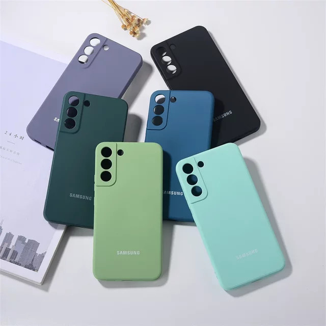 Samsung Galaxy S22+ S22 Plus Schutzhülle aus Flüssigsilikon in Schwarz mit TPU-Stoßstangenschale - Bild 1