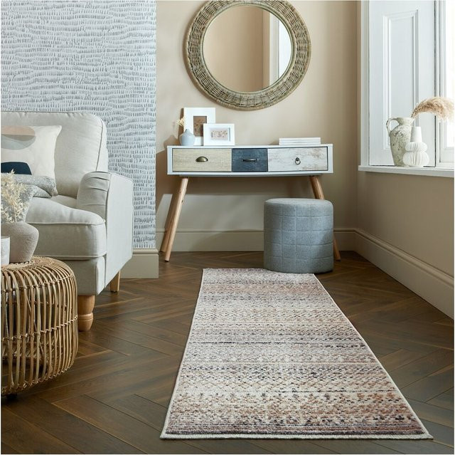 Läufer Kadima Design von PERRAN, gestreift, beige, B: 66 cm, L: 300 cm - Bild 1